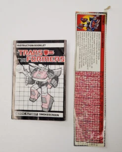 Hasbro Transformers (1985) Smokescreen Instruction Booklet And Tech Specs