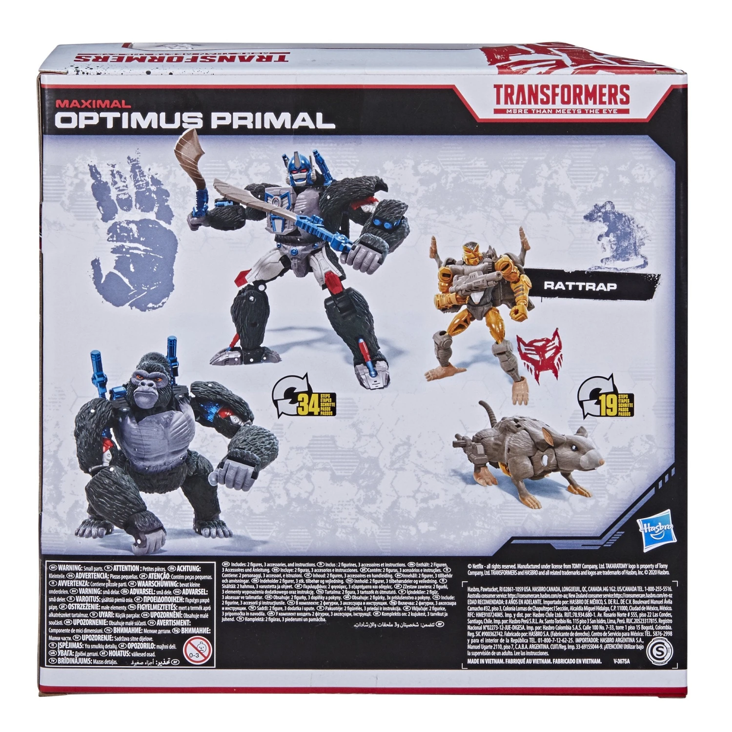 Hasbro Transformers Generations Netflix War For Cybertron: Trilogy Voyager Optimus Primal And Core Rattrap Action Figure Exclusive 8 Hasbro Transformers Generations Netflix War For Cybertron: Trilogy Voyager Optimus Primal And Core Rattrap Action Figure Exclusive - Image 6