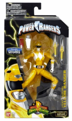 Hasbro Mighty Morphin Power Rangers Yellow Ranger 6" Action Figure With Exclusive Weapons